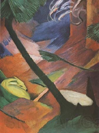 Franz Marc Deer in the Forest (mk34) Germany oil painting art